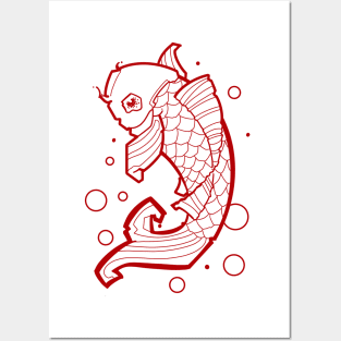 red koi fish Posters and Art